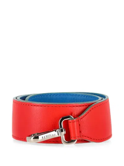Pre-owned Fendi Vitello Dolce Bag Strap In Red