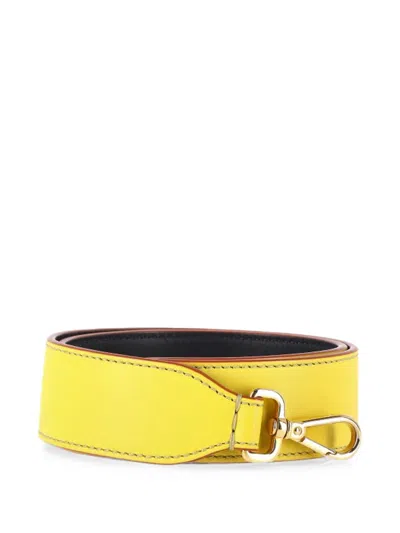 Pre-owned Fendi Vitello Dolce Bag Strap In Yellow
