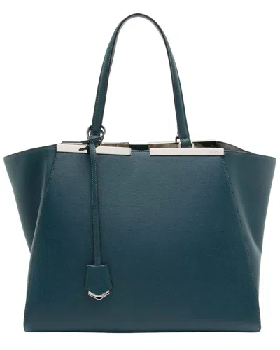 Fendi Vitello Elite 3jours Large Tote (authentic Pre-loved) In Blue