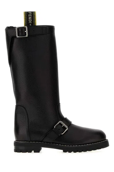 Fendi Vitello Leather Boot In Multi