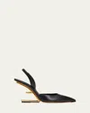 FENDI VITELLO LEATHER SLINGBACK PUMPS