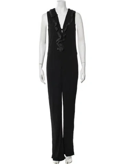 Pre-owned Fendi V-neck Jumpsuit In Black