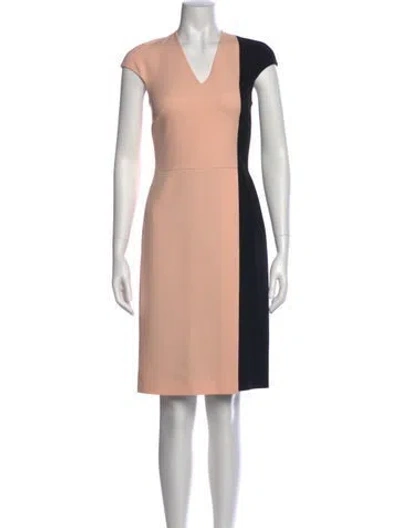 Pre-owned Fendi V-neck Knee-length Dress In Pink