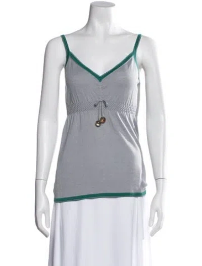 Pre-owned Fendi V-neck Sleeveless Top In Gray