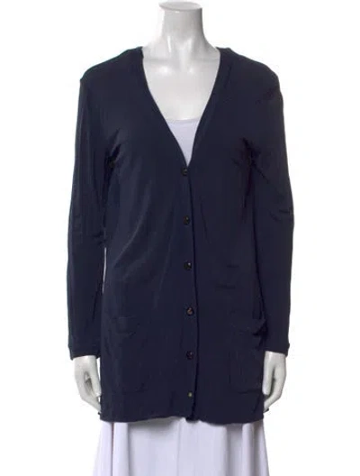 Pre-owned Fendi V-neck Sweater In Blue