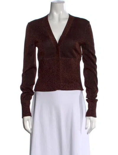 Pre-owned Fendi V-neck Sweater In Brown