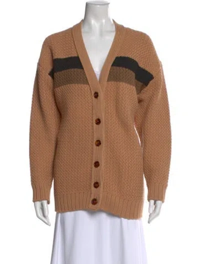 Pre-owned Fendi V-neck Sweater In Neutral