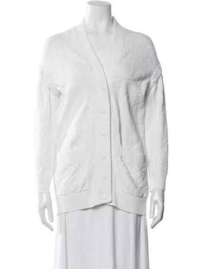 Pre-owned Fendi V-neck Sweater In Neutral