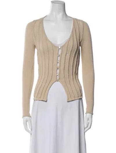 Pre-owned Fendi V-neck Sweater In Neutral
