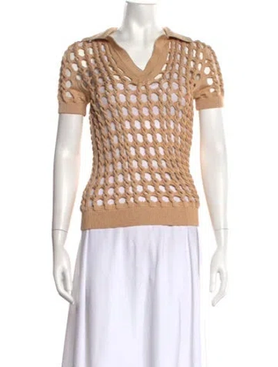 Pre-owned Fendi V-neck Sweater In Neutrals