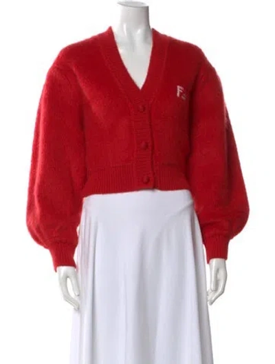 Pre-owned Fendi V-neck Sweater In Red