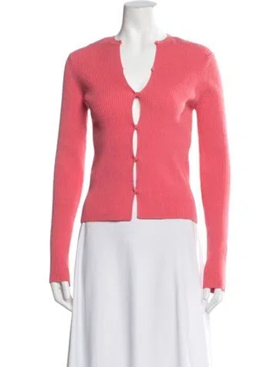 Pre-owned Fendi V-neck Sweater W/ Tags In Pink
