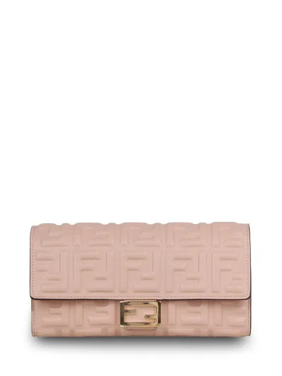 Fendi Wallet Continental Baguette In Pink