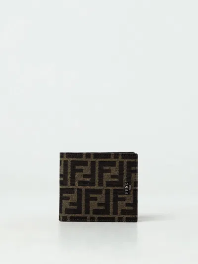 Fendi Men 'ff' Wallet In Brown