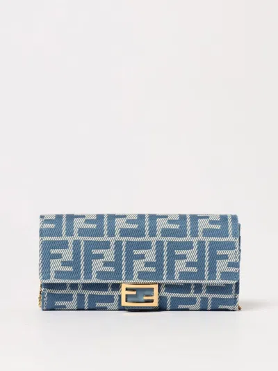 Fendi Wallet  Woman Colour Gnawed Blue In Hellblau
