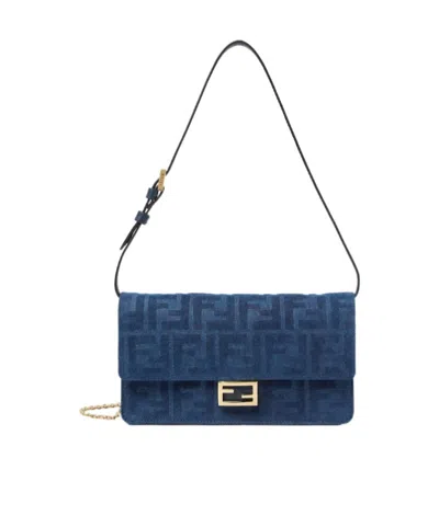 Fendi Wallet On Chain Baguette In Blue