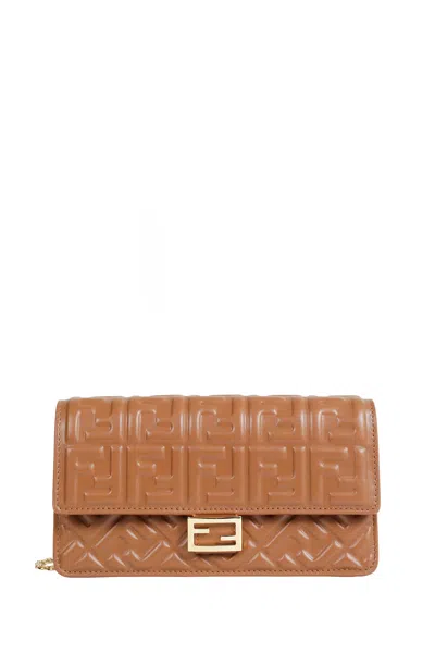 Fendi Wallet On Chain Baguette In Brown
