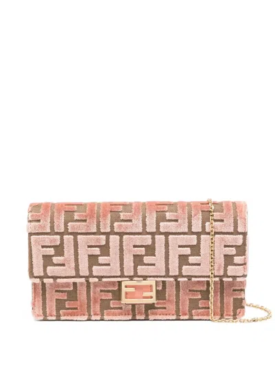 Fendi Wallet On Chain Baguette In Ff Jacquard Velvet
