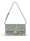Fendi Wallet On Chain Uette In Ff Jacquard Velvet Bags In Multi