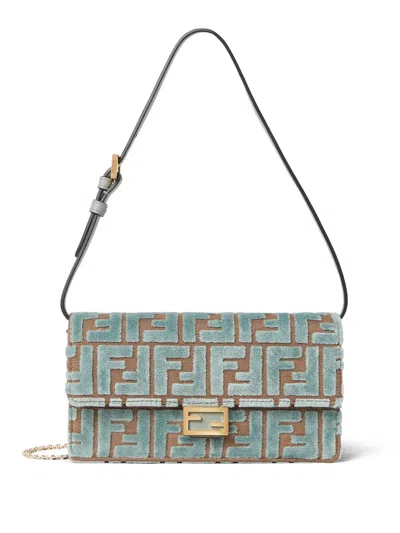 FENDI WALLET ON CHAIN BAGUETTE IN FF JACQUARD VELVET