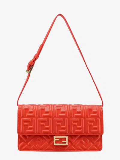 Fendi Nappa Leather Wallet On Chain In Red