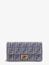 Fendi Women Wallet On Chain Baguette Shoulder Bag In Blue