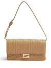 Fendi Wallet On Chain Baguette Portafoglio In Nappa Marrone Chiaro Con In Brown