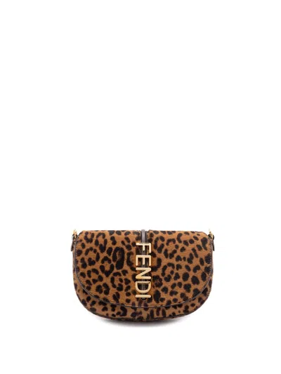 Fendi Women Wallet On Chain In Brown