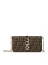 Fendi Graphy Wallet On Chain In Brown