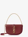Fendi Wallet On Chain Graphy Leather Crossbody Bag In Burgundy