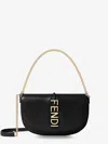 Fendi Wallet On Chain Graphy Leather Shoulder Bag In Black