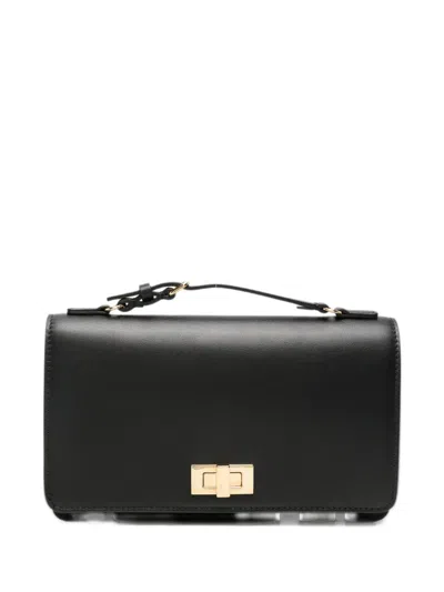 Fendi Wallet On Chain Leather Bag In Black