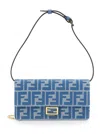 Fendi Wallet On Chain Baguette With Shoulder Strap With All-over Ff Motif In Multicolor