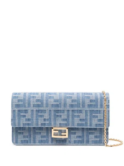 Fendi Wallet On Chain Pouch Accessories In Blue
