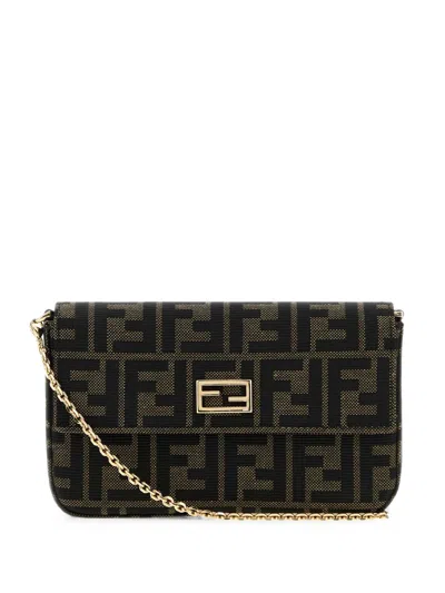 Fendi Wallet On Chain Sm Ff Jacq In Black