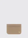 Fendi Ff Logo Smooth And Grained Leather Cardholder In Brown