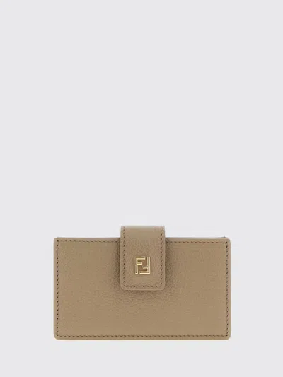 Fendi Wallet Woman Color Dove Grey In Brown