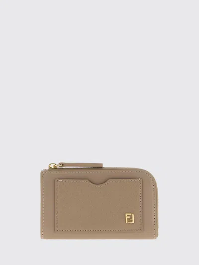 Fendi Wallet Woman Color Dove Grey In Nude