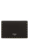 Fendi Men Dark Brown Leather Selleria Card Holder