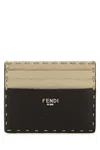 Fendi Men Two-tone Leather Sellerie Card Holder