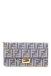 Fendi Denim-effect Ff Jacquard Uette Continental Wallet With Chain Bags