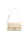 Fendi Baguette Ff Leather Wallet On Chain In Neutral