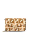 Fendi Chain Strap Diamond Wallet With Gold-tone Hardware In Multi