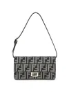 Fendi Women Wallet On Chain Tessuto Ff In Brown
