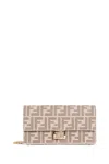 Fendi Wallet On Chain Baguette In Beige