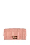 Fendi Ff Nappa Baguette Chain Wallet In Pink