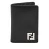 Fendi Ff Squared Leather Bi-fold Card Holder Accessories In Multi