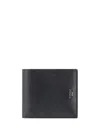 Fendi Men Ff Jacquard Fabric And Leather Bifold Wallet In Black