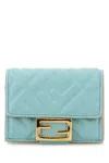 Fendi Baguette Ff Leather Wallet On Chain In Blue