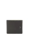 Fendi Exposed Stitching Leather Bifold Wallet In Brown